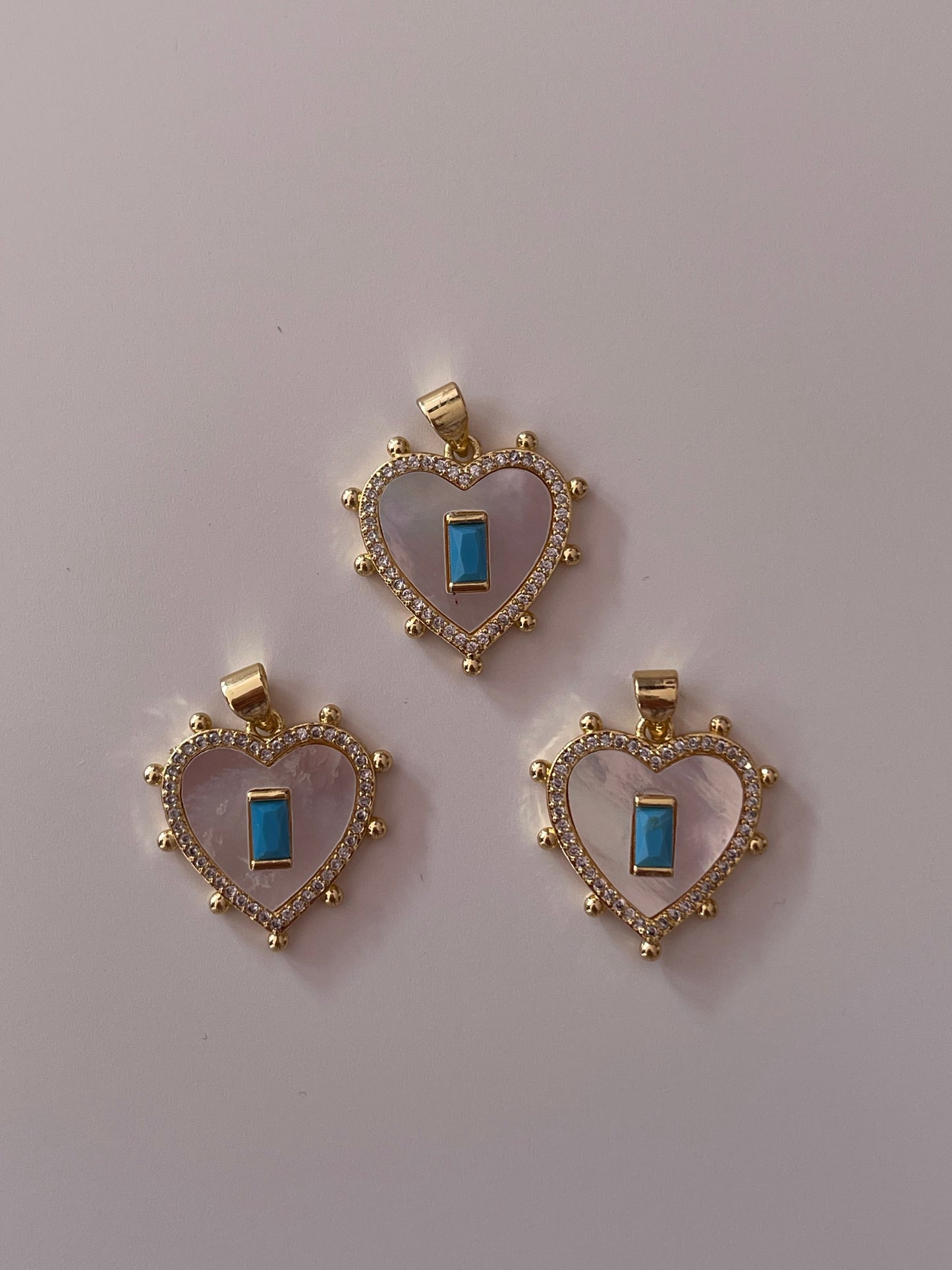 DIJE CORAZON CRISTAL AZUL