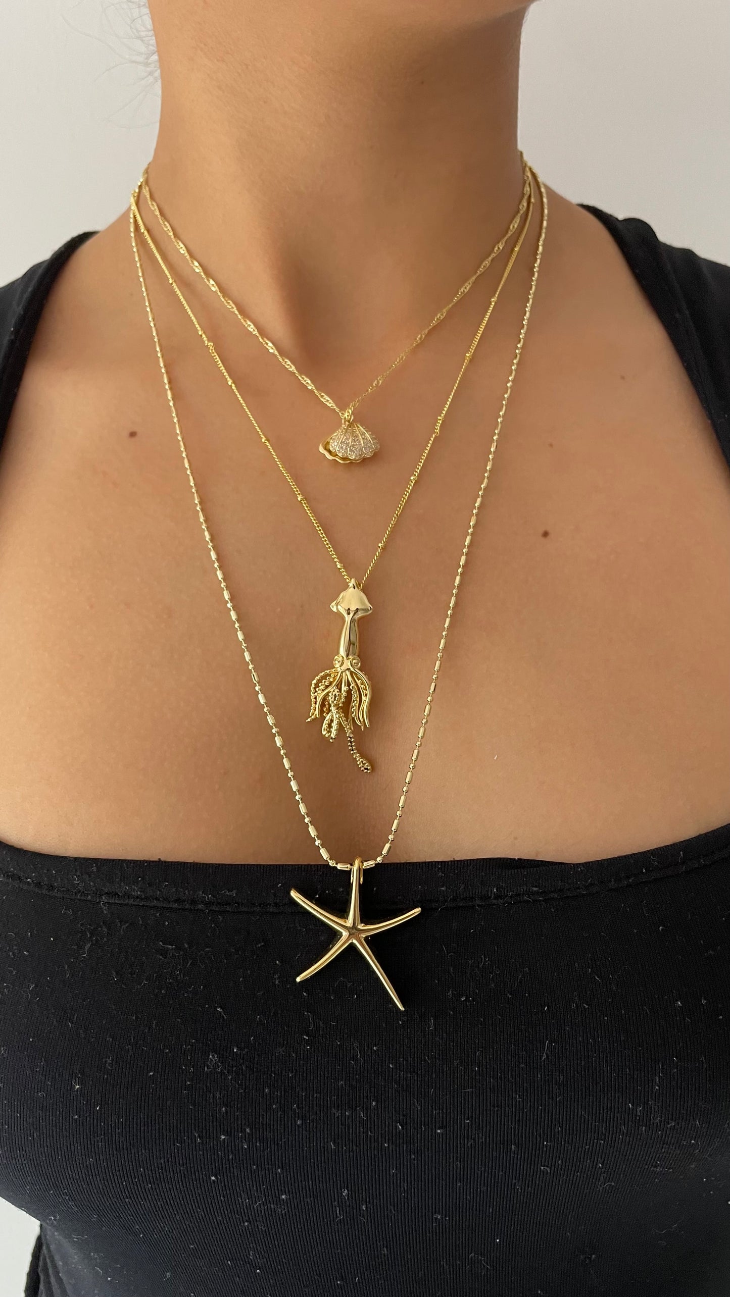 COLLAR CONCHA PERLA , COLLAR CALAMAR