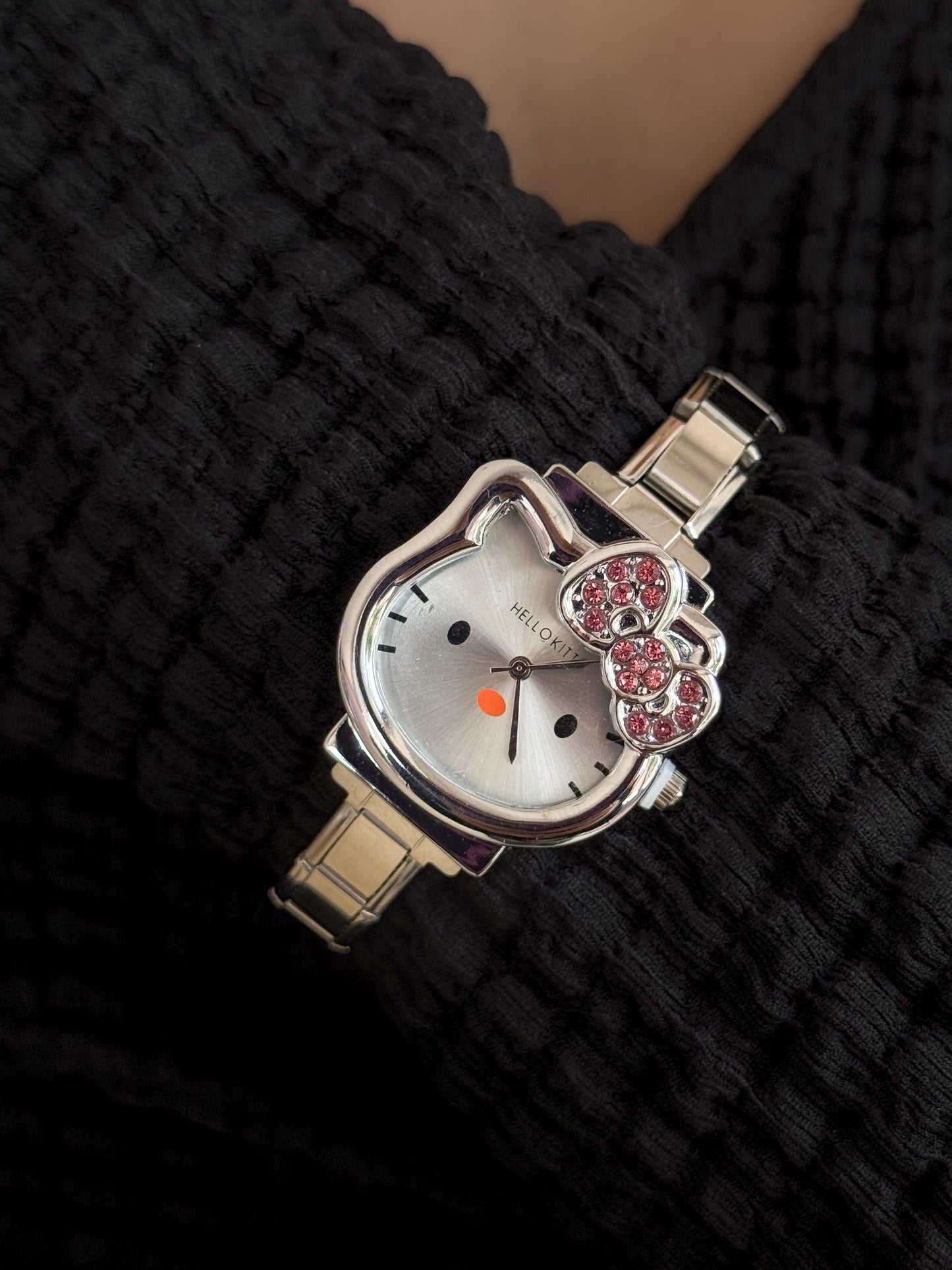 RELOJ KITTY PLATINO