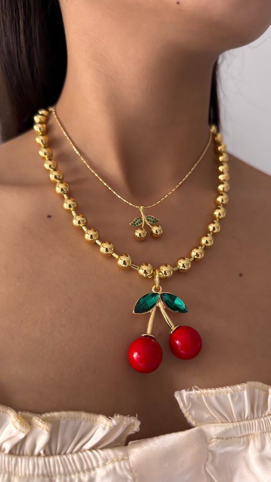 COLLAR CEREZA GOLD & COLLAR CEREZA XL